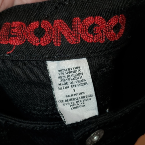 BINGO JEANS, SIZE 1, BLACK, SHREDDED LEGS, LIKE NEW, GOTHIC, ROCK & ROLL - Picture 5 of 6